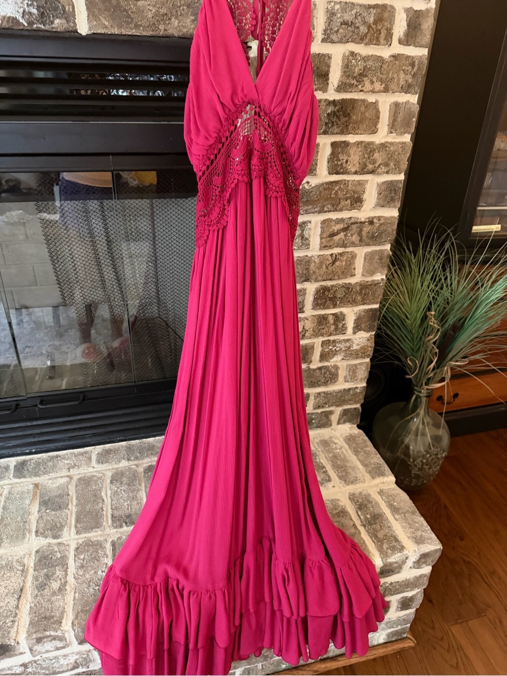 Bundle and save-Rue21 Fuchsia Crochet-Trim Maxi Dress
